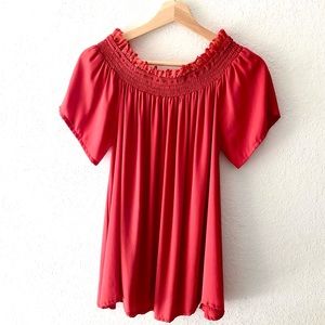 Fun, Flirty Pink Off-the-Shoulder Shirt